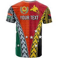 Personalised Papua New Guinea Mix Penama T Shirt Tribal Patterns Half-Half Style LT7 - Polynesian Pride
