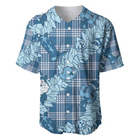 Blue Palaka Hawaii Cowboy Christmas Baseball Jersey Paniolo Mix Maile Lei - Polynesian Pride