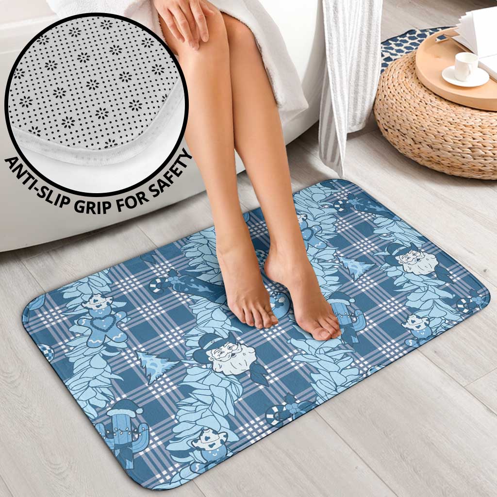 Blue Palaka Hawaii Cowboy Christmas Bathroom Set Paniolo Mix Maile Lei - Polynesian Pride