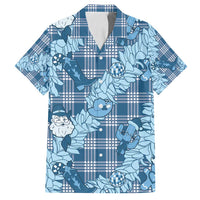 Blue Palaka Hawaii Cowboy Christmas Family Matching Summer Maxi Dress and Hawaiian Shirt Paniolo Mix Maile Lei - Polynesian Pride