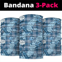 Blue Palaka Hawaii Cowboy Christmas Neck Gaiter Paniolo Mix Maile Lei - Polynesian Pride