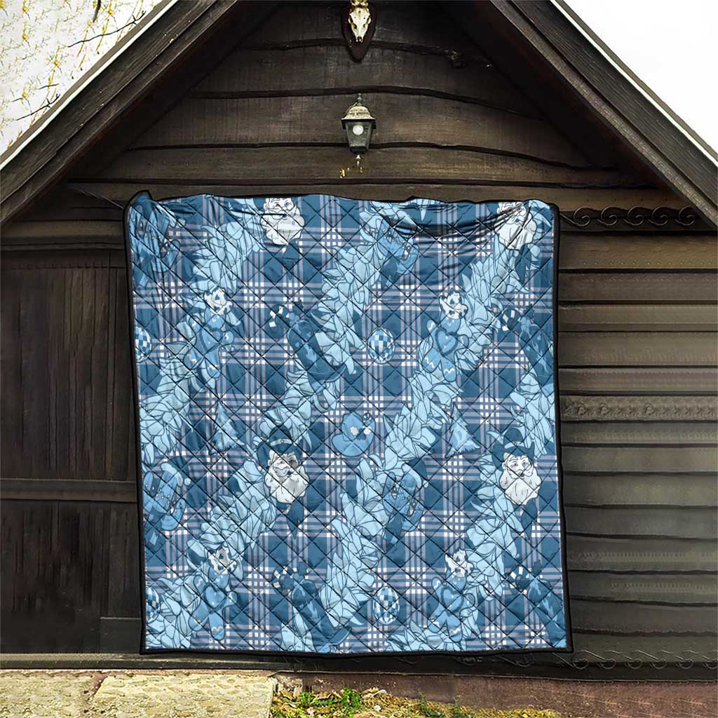 Blue Palaka Hawaii Cowboy Christmas Quilt Paniolo Mix Maile Lei - Polynesian Pride