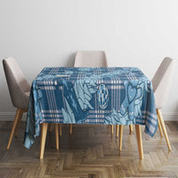 Blue Palaka Hawaii Cowboy Christmas Tablecloth Paniolo Mix Maile Lei - Polynesian Pride