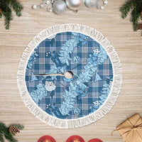 Blue Palaka Hawaii Cowboy Christmas Tree Skirt Paniolo Mix Maile Lei - Polynesian Pride