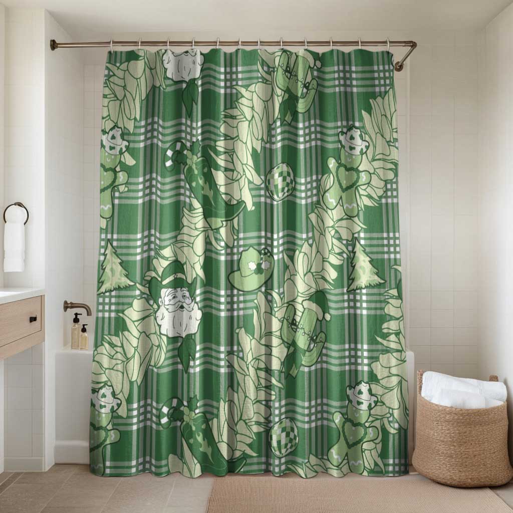 Green Palaka Hawaii Cowboy Christmas Bathroom Set Paniolo Mix Maile Lei - Polynesian Pride