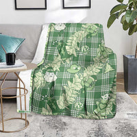 Green Palaka Hawaii Cowboy Christmas Blanket Paniolo Mix Maile Lei - Polynesian Pride