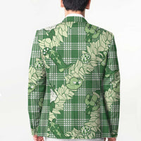 Green Palaka Hawaii Cowboy Christmas Blazer Paniolo Mix Maile Lei - Polynesian Pride