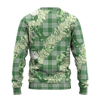 Green Palaka Hawaii Cowboy Christmas Ugly Christmas Sweater Paniolo Mix Maile Lei - Polynesian Pride