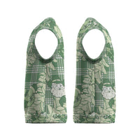 Green Palaka Hawaii Cowboy Christmas Knitted V-Neck Vest Paniolo Mix Maile Lei - Polynesian Pride