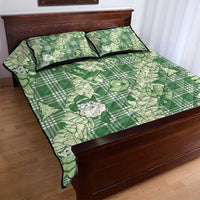 Green Palaka Hawaii Cowboy Christmas Quilt Bed Set Paniolo Mix Maile Lei - Polynesian Pride