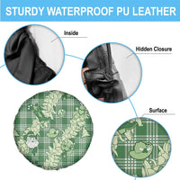 Green Palaka Hawaii Cowboy Christmas Spare Tire Cover Paniolo Mix Maile Lei - Polynesian Pride