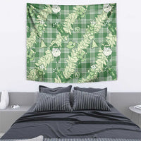 Green Palaka Hawaii Cowboy Christmas Tapestry Paniolo Mix Maile Lei - Polynesian Pride