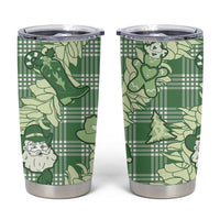 Green Palaka Hawaii Cowboy Christmas Tumbler Cup Paniolo Mix Maile Lei - Polynesian Pride