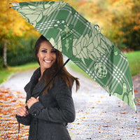 Green Palaka Hawaii Cowboy Christmas Umbrella Paniolo Mix Maile Lei - Polynesian Pride