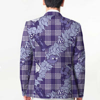 Purple Palaka Hawaii Cowboy Christmas Blazer Paniolo Mix Maile Lei - Polynesian Pride
