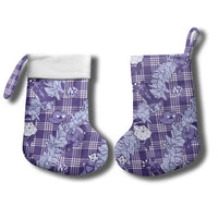Purple Palaka Hawaii Cowboy Christmas Stocking Paniolo Mix Maile Lei - Polynesian Pride