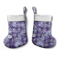 Purple Palaka Hawaii Cowboy Christmas Stocking Paniolo Mix Maile Lei - Polynesian Pride