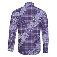 Purple Palaka Hawaii Cowboy Christmas Family Matching Puletasi and Hawaiian Shirt Paniolo Mix Maile Lei - Polynesian Pride