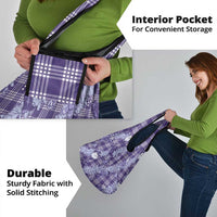 Purple Palaka Hawaii Cowboy Christmas Grocery Bag Paniolo Mix Maile Lei - Polynesian Pride