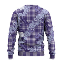 Purple Palaka Hawaii Cowboy Christmas Ugly Christmas Sweater Paniolo Mix Maile Lei - Polynesian Pride