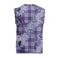 Purple Palaka Hawaii Cowboy Christmas Knitted V-Neck Vest Paniolo Mix Maile Lei - Polynesian Pride