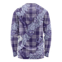 Purple Palaka Hawaii Cowboy Christmas Long Sleeve Shirt Paniolo Mix Maile Lei LT7 - Polynesian Pride
