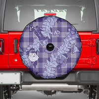 Purple Palaka Hawaii Cowboy Christmas Spare Tire Cover Paniolo Mix Maile Lei - Polynesian Pride