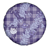 Purple Palaka Hawaii Cowboy Christmas Spare Tire Cover Paniolo Mix Maile Lei - Polynesian Pride