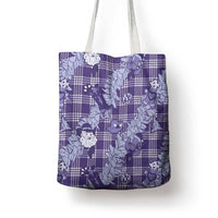 Purple Palaka Hawaii Cowboy Christmas Tote Bag Paniolo Mix Maile Lei - Polynesian Pride