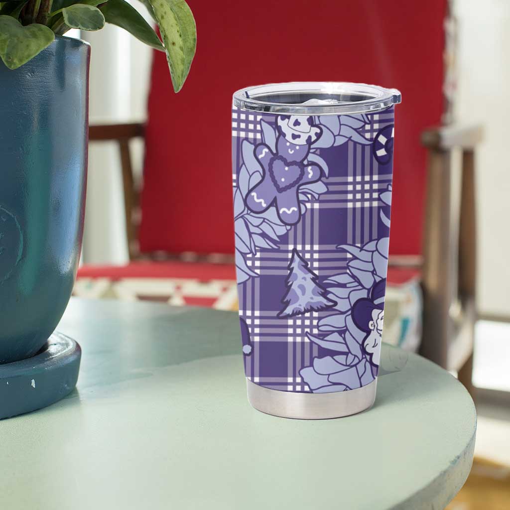 Purple Palaka Hawaii Cowboy Christmas Tumbler Cup Paniolo Mix Maile Lei - Polynesian Pride