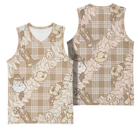 Khaki Palaka Hawaii Cowboy Christmas Basketball Jersey Paniolo Mix Maile Lei - Polynesian Pride