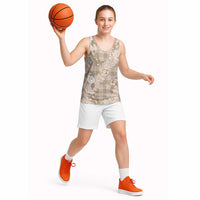 Khaki Palaka Hawaii Cowboy Christmas Basketball Jersey Paniolo Mix Maile Lei - Polynesian Pride