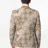 Khaki Palaka Hawaii Cowboy Christmas Blazer Paniolo Mix Maile Lei - Polynesian Pride