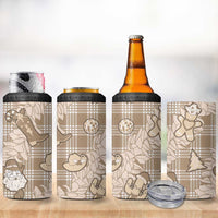 Khaki Palaka Hawaii Cowboy Christmas 4 in 1 Can Cooler Tumbler Paniolo Mix Maile Lei - Polynesian Pride