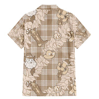 Khaki Palaka Hawaii Cowboy Christmas Family Matching Mermaid Dress and Hawaiian Shirt Paniolo Mix Maile Lei - Polynesian Pride