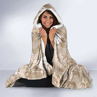 Khaki Palaka Hawaii Cowboy Christmas Hooded Blanket Paniolo Mix Maile Lei - Polynesian Pride