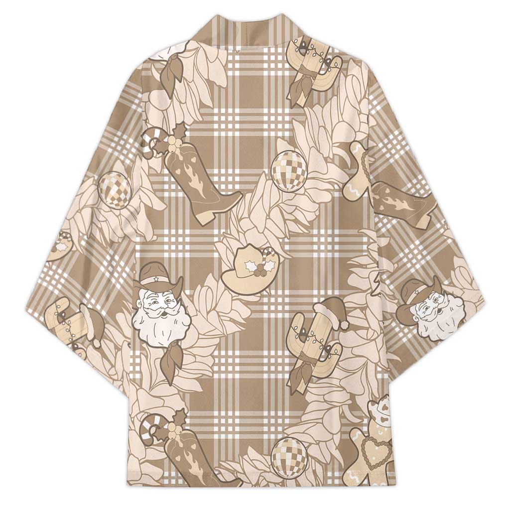 Khaki Palaka Hawaii Cowboy Christmas Kimono Paniolo Mix Maile Lei - Polynesian Pride