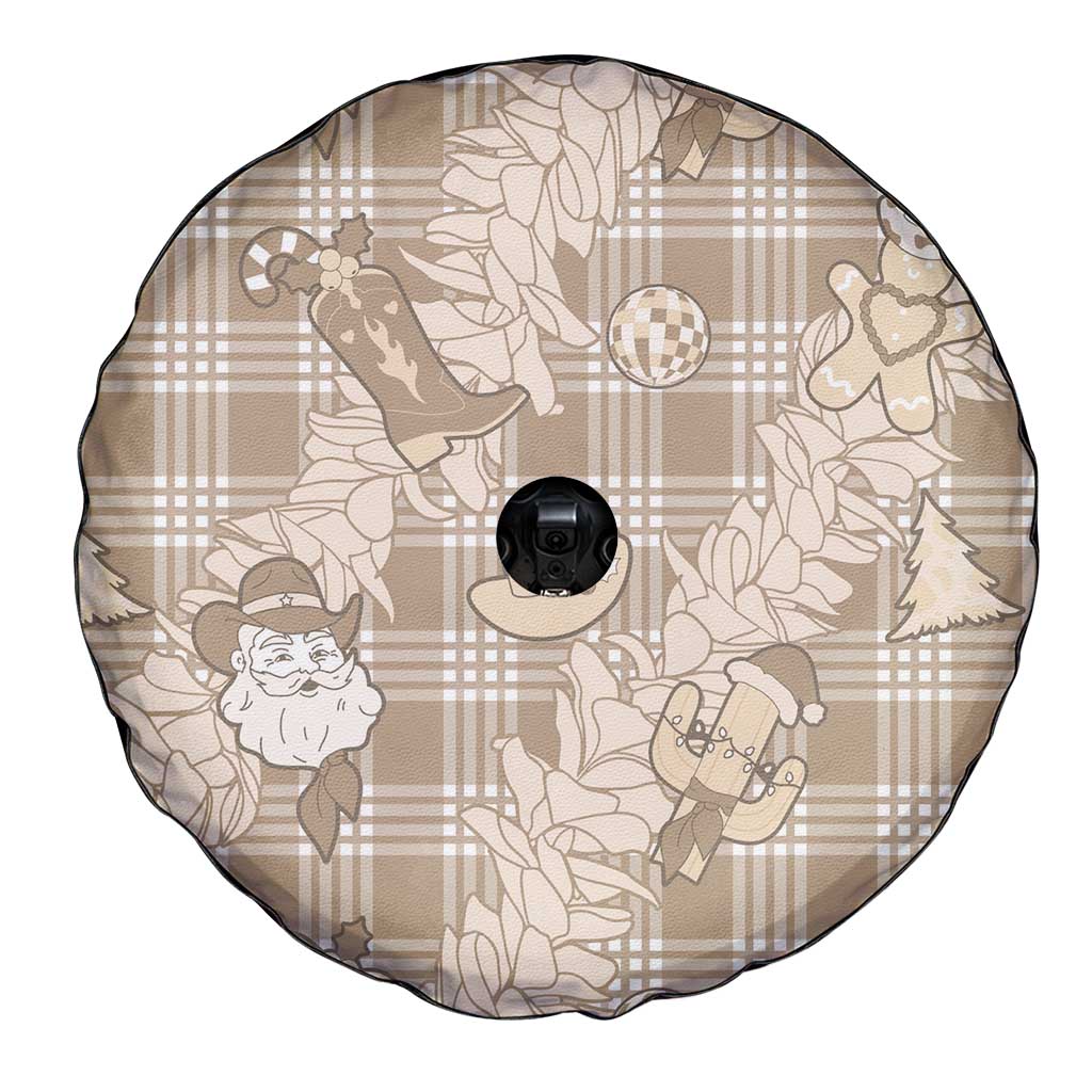 Khaki Palaka Hawaii Cowboy Christmas Spare Tire Cover Paniolo Mix Maile Lei - Polynesian Pride