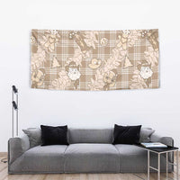 Khaki Palaka Hawaii Cowboy Christmas Tapestry Paniolo Mix Maile Lei - Polynesian Pride