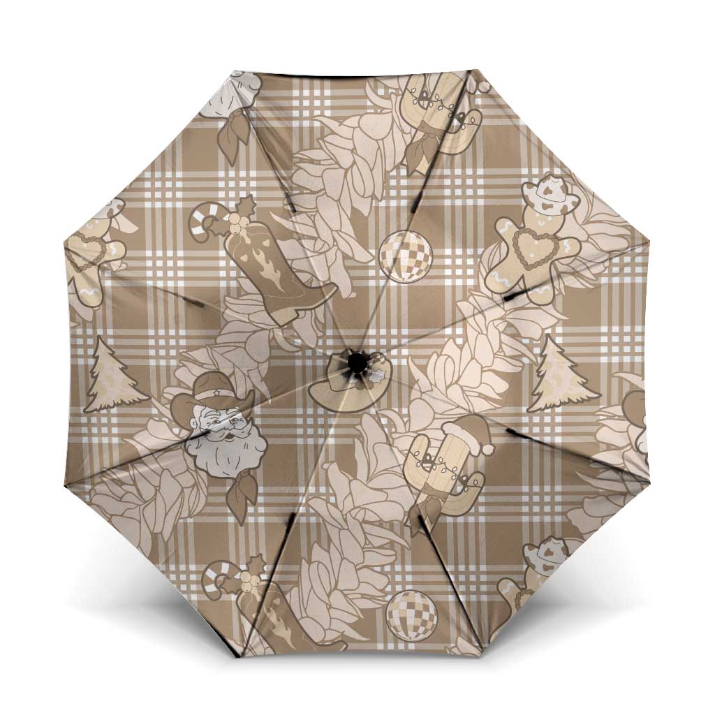 Khaki Palaka Hawaii Cowboy Christmas Umbrella Paniolo Mix Maile Lei - Polynesian Pride