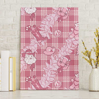 Pink Palaka Hawaii Cowboy Christmas Canvas Wall Art Paniolo Mix Maile Lei - Polynesian Pride