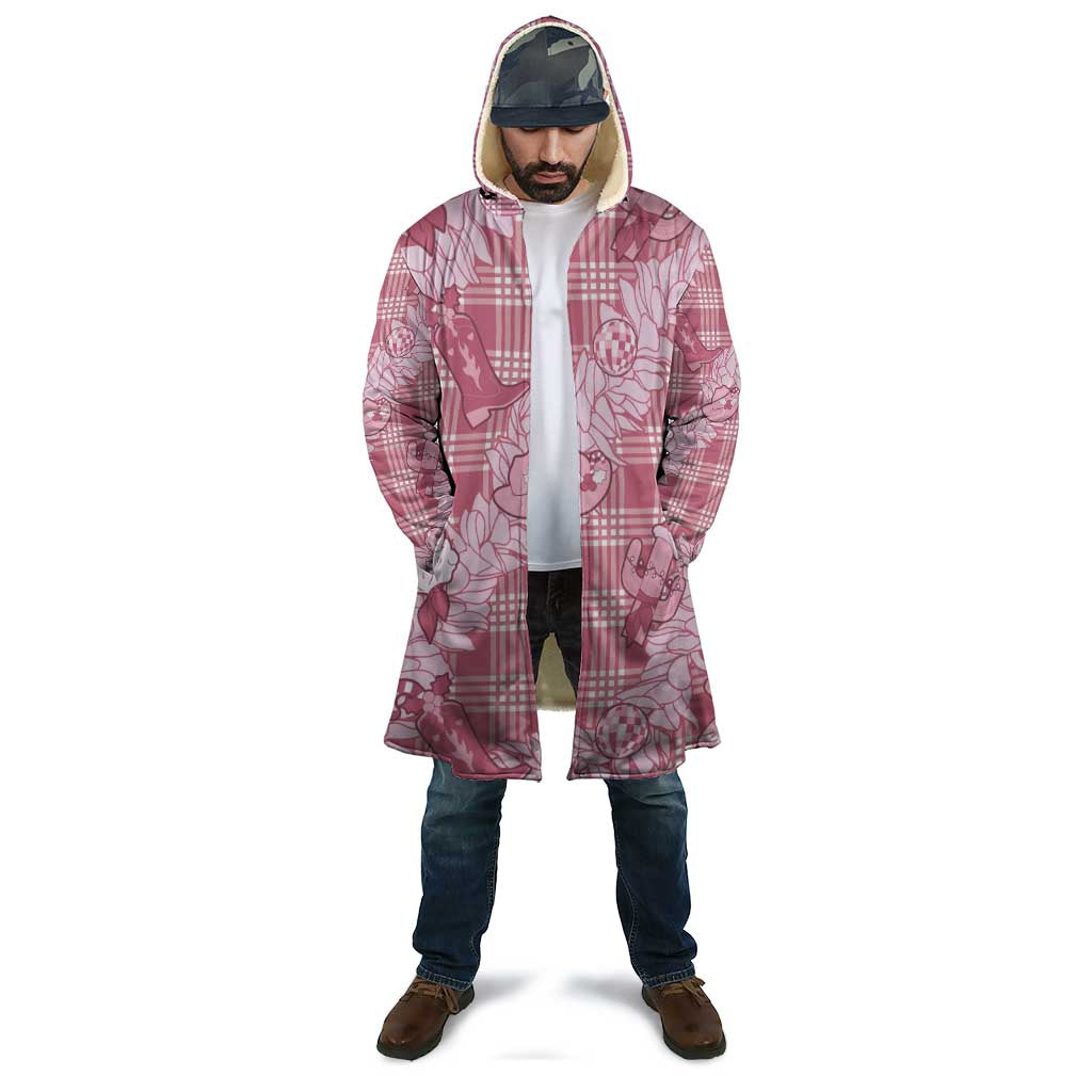 Pink Palaka Hawaii Cowboy Christmas Cloak Paniolo Mix Maile Lei - Polynesian Pride