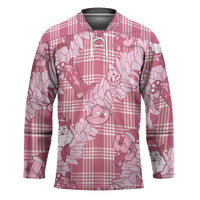 Pink Palaka Hawaii Cowboy Christmas Hockey Jersey Paniolo Mix Maile Lei - Polynesian Pride
