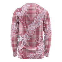 Pink Palaka Hawaii Cowboy Christmas Long Sleeve Shirt Paniolo Mix Maile Lei - Polynesian Pride