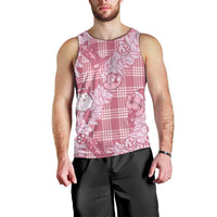 Pink Palaka Hawaii Cowboy Christmas Men Tank Top Paniolo Mix Maile Lei - Polynesian Pride