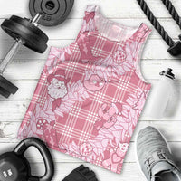 Pink Palaka Hawaii Cowboy Christmas Men Tank Top Paniolo Mix Maile Lei - Polynesian Pride