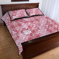 Pink Palaka Hawaii Cowboy Christmas Quilt Bed Set Paniolo Mix Maile Lei - Polynesian Pride