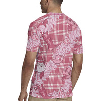 Pink Palaka Hawaii Cowboy Christmas Rugby Jersey Paniolo Mix Maile Lei - Polynesian Pride