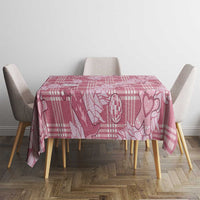 Pink Palaka Hawaii Cowboy Christmas Tablecloth Paniolo Mix Maile Lei - Polynesian Pride