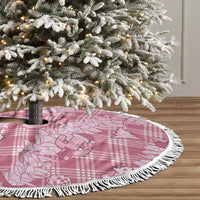 Pink Palaka Hawaii Cowboy Christmas Tree Skirt Paniolo Mix Maile Lei - Polynesian Pride